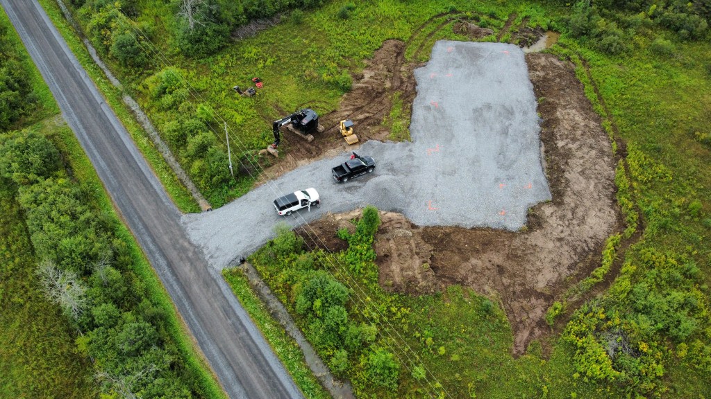 Image of gravel pad for slab on grade house