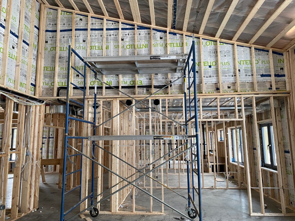 Image of HVAC rough-ins in house under construction