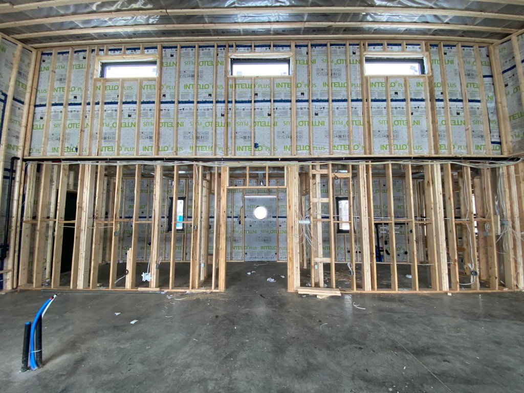 Image of wall studs of house under construction