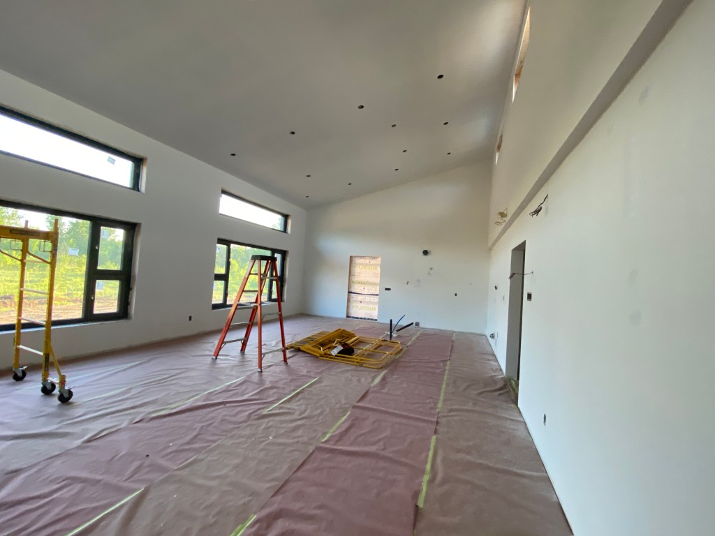 Picture of interior of house being panted