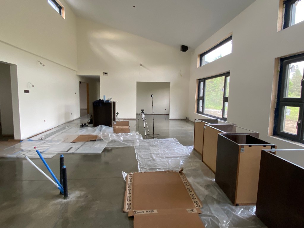 picture of ikea kitchen cabinets in room